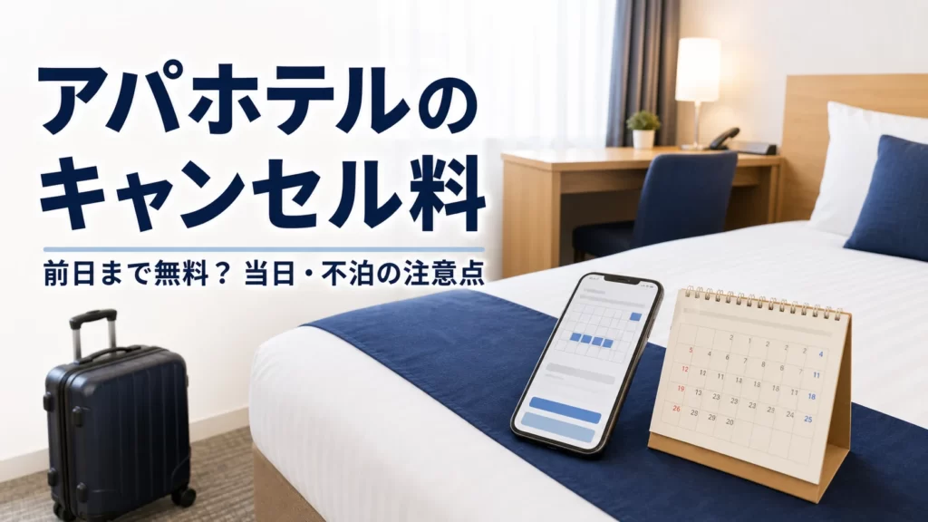 アパホテルのキャンセル料を確認するホテル客室のイメージ