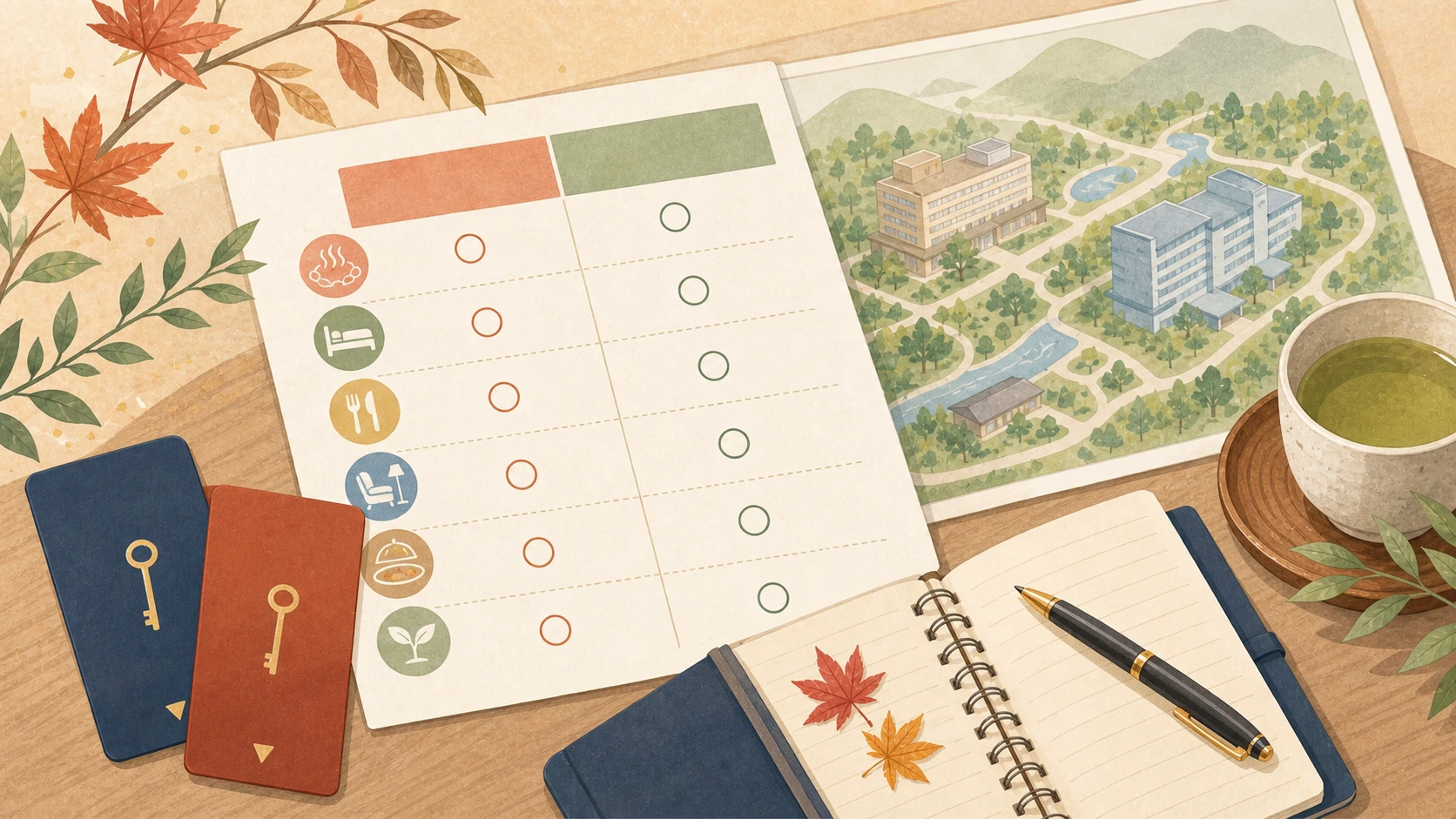 花巻温泉の紅葉館と千秋閣を旅行タイプで選ぶイメージ