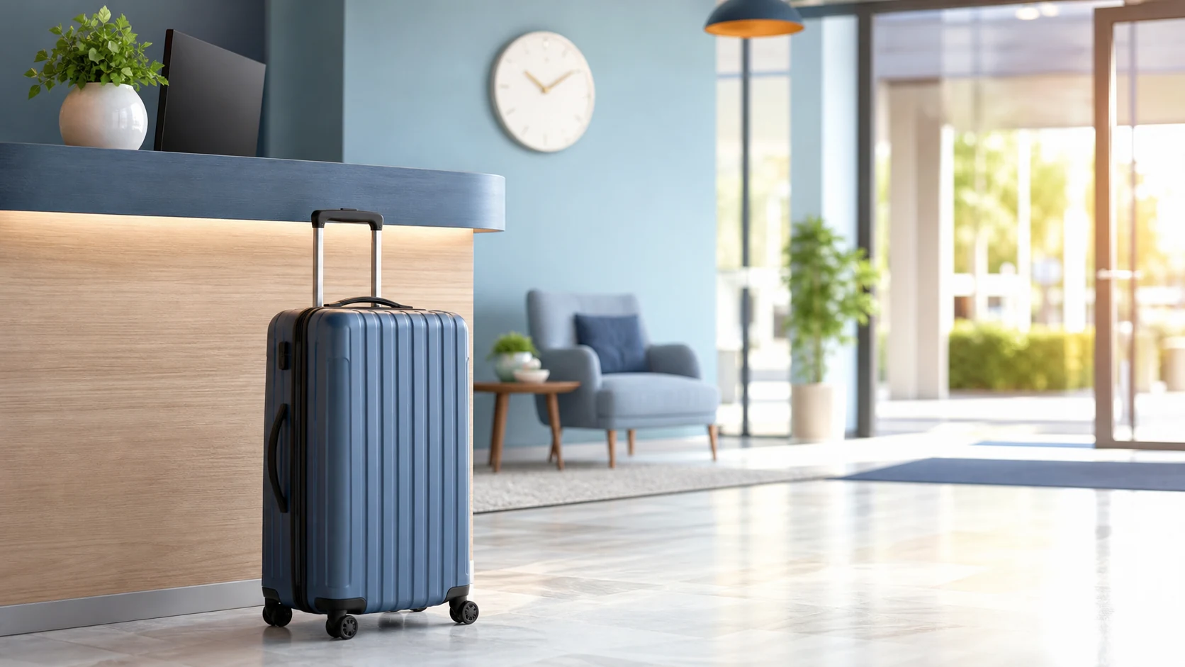 チェックアウト後に荷物を受け取る時間を考えるイメージ