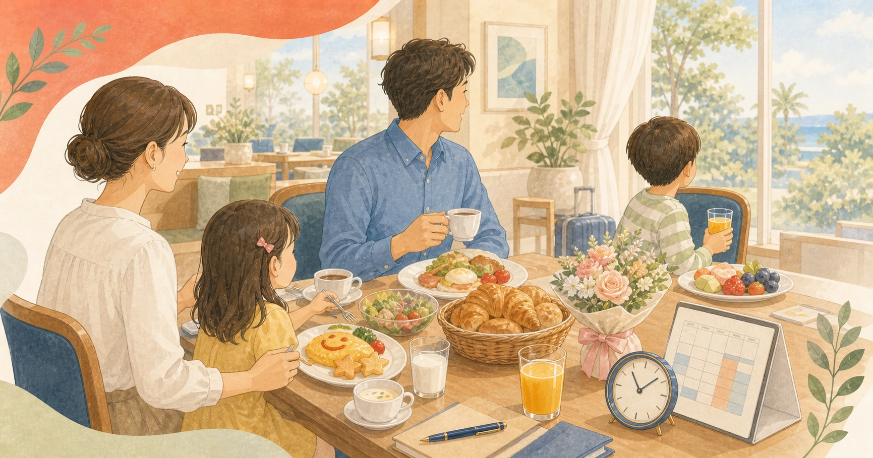 子連れや記念日に合うホテル朝食を選ぶイメージ