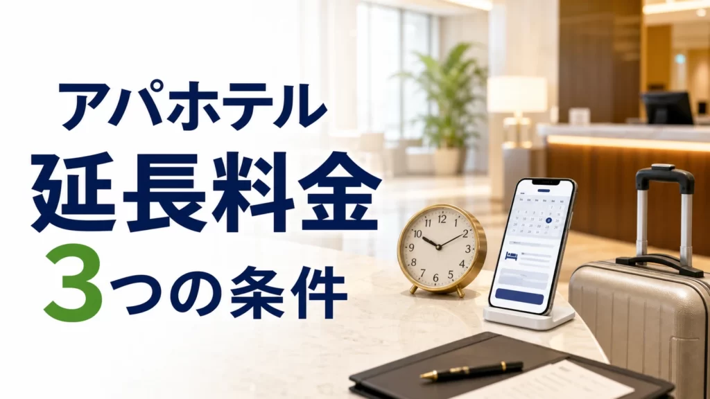 アパホテル延長料金はいくら？チェックアウト前に見る3つの条件
