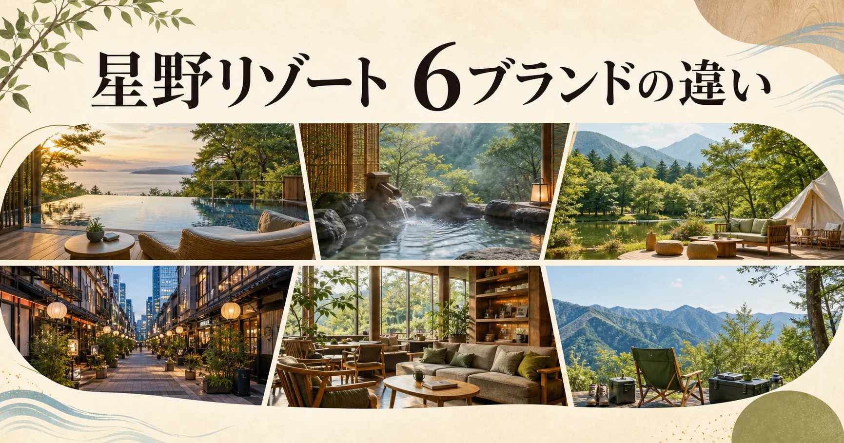 星野リゾート6ブランドの違いを旅の目的から比較するイメージ