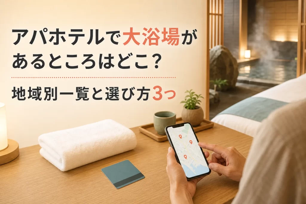 アパホテルで大浴場があるところはどこ？地域別一覧と選び方3つ