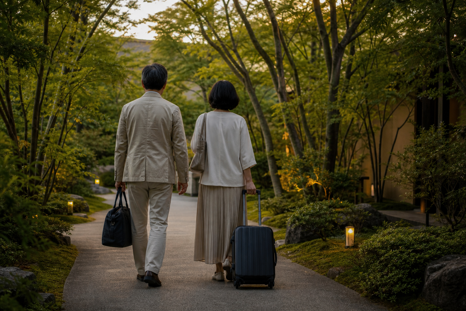 夫婦旅行と家族旅行で宿の選び方を考えるイメージ