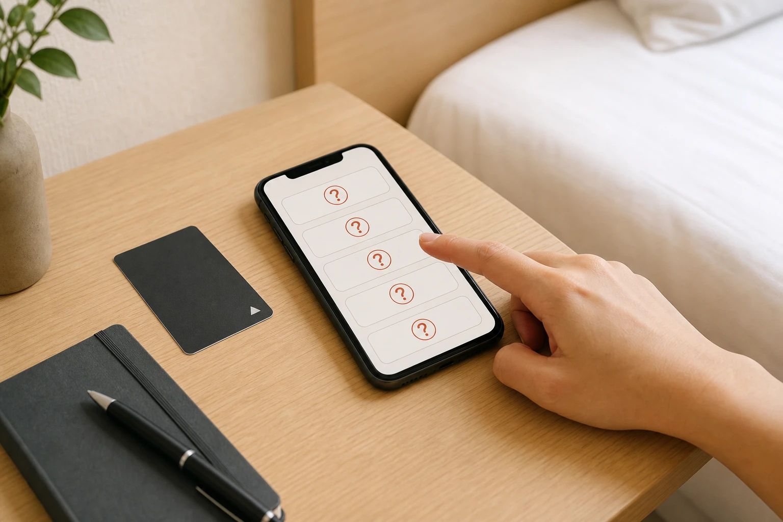 アパホテルのウーバーイーツに関する質問をスマホで確認するイメージ