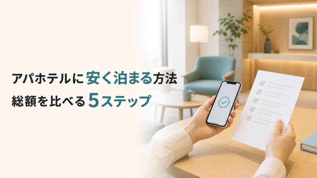 アパホテルに安く泊まる方法は？総額を比べる5ステップ