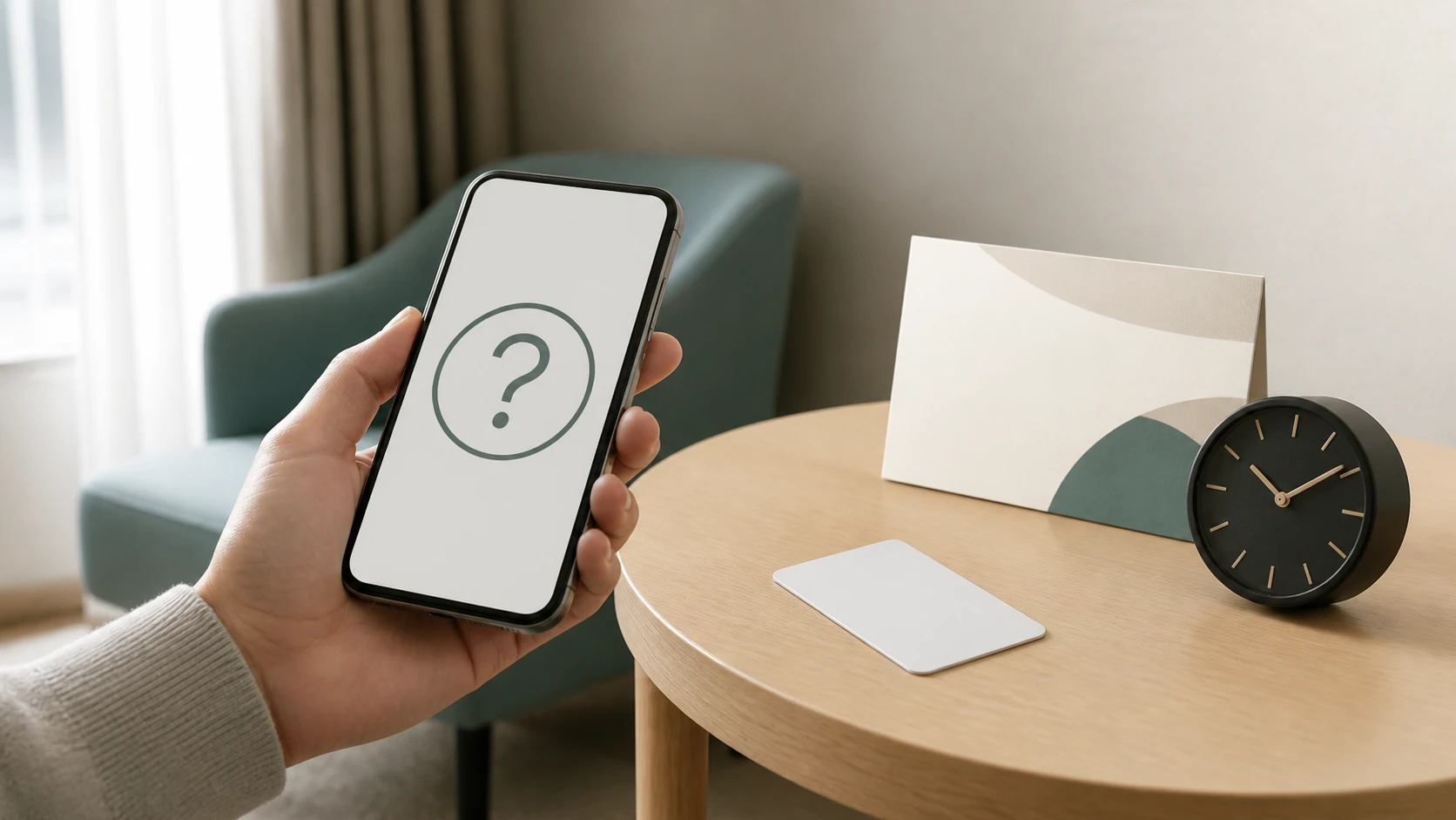 1秒チェックインに関する疑問をスマートフォンで確認する手元