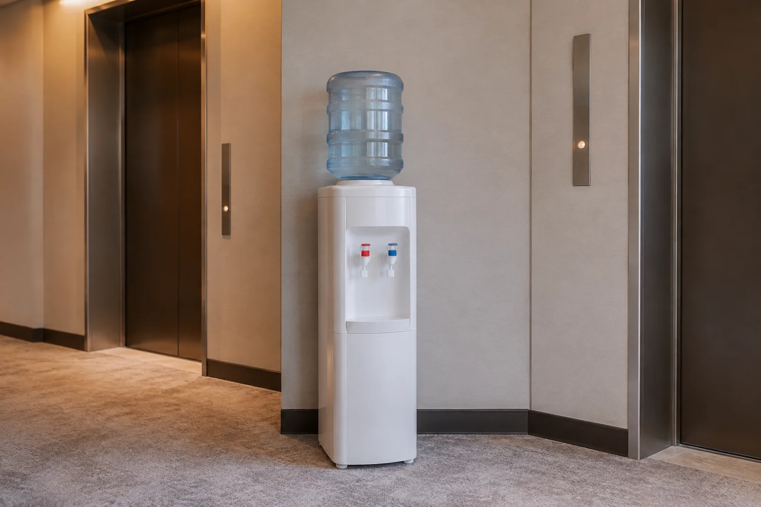 ホテルの共用フロアに置かれたウォーターサーバー
