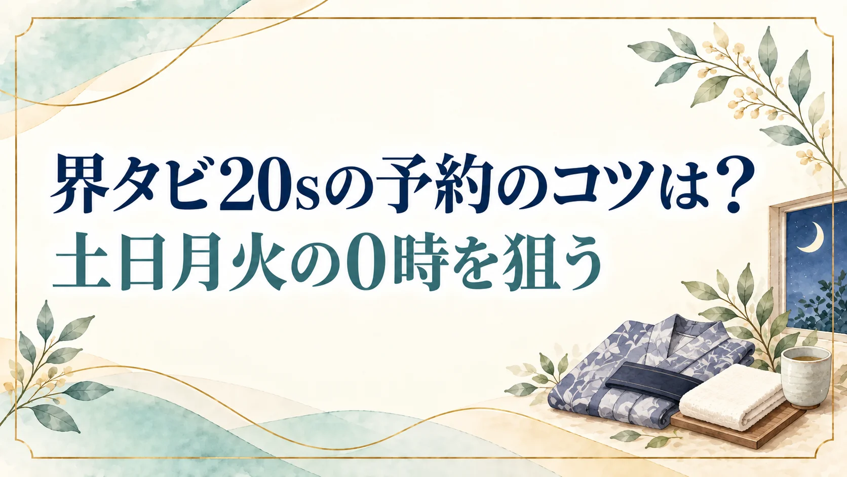 【星野リゾート】界タビ20sの予約のコツは?土日月火の0時と空いている界を狙う