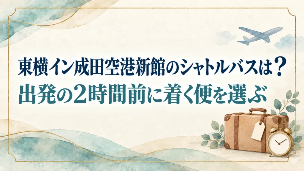 東横イン成田空港新館のシャトルバスで朝の飛行機に間に合う？出発の2時間前に着く便を時刻表から選ぶ